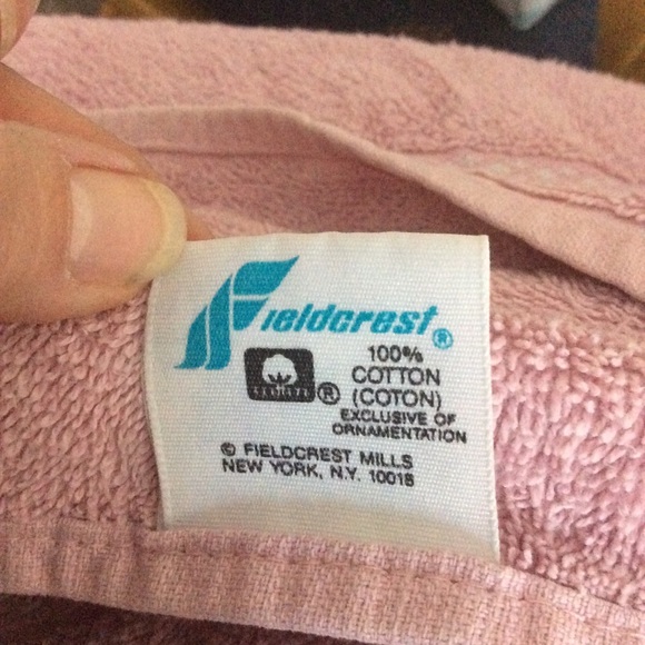 Fieldcrest Vintage 1990’s Pink Floral Strip Towel 6pc Set - Picture 12 of 13